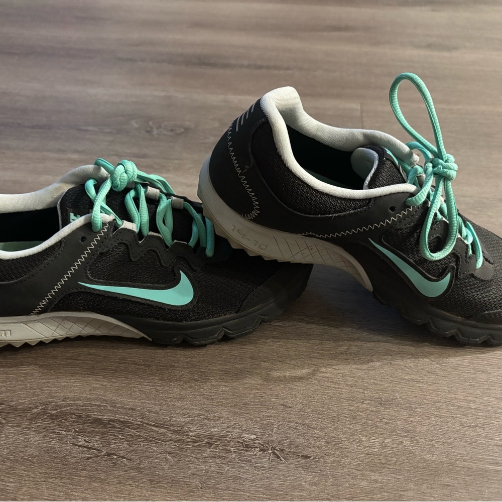 Nike Black and Teal Low-Top Sneakers